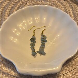 Chic Gold and Blue Stone Earrings